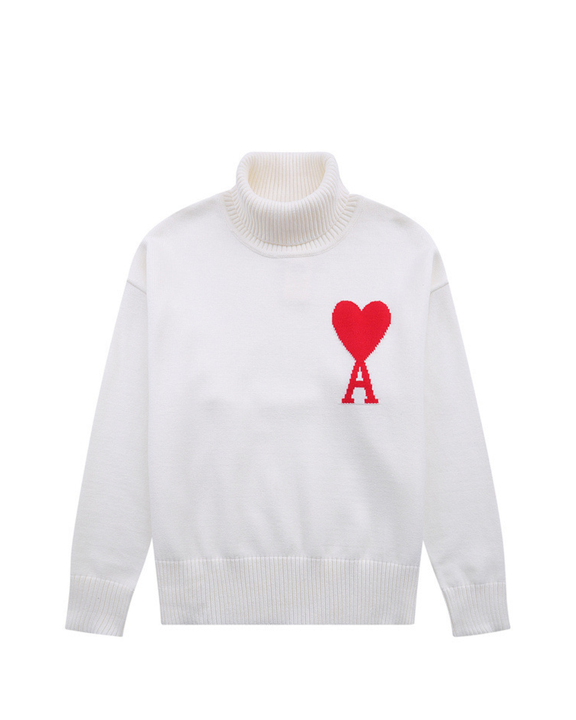 AMI Paris Ami de Coeur Jumper White