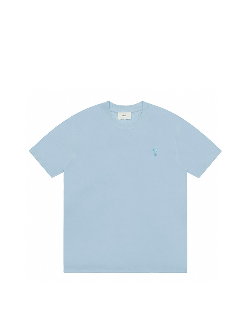 AMI Paris Ami De Coeur Tonal Small Heart T-Shirt Light Blue