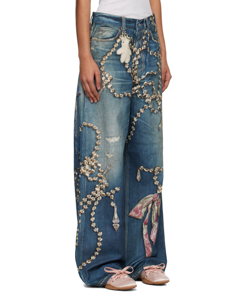 Acne Studios Trompe-L'Oeil Crystal 1981 Jeans Mid Blue