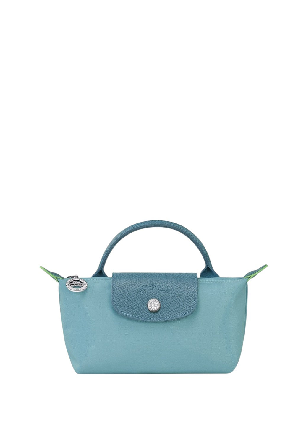 Longchamp Le Pliage Green Pouch With Handle Thunderstorm