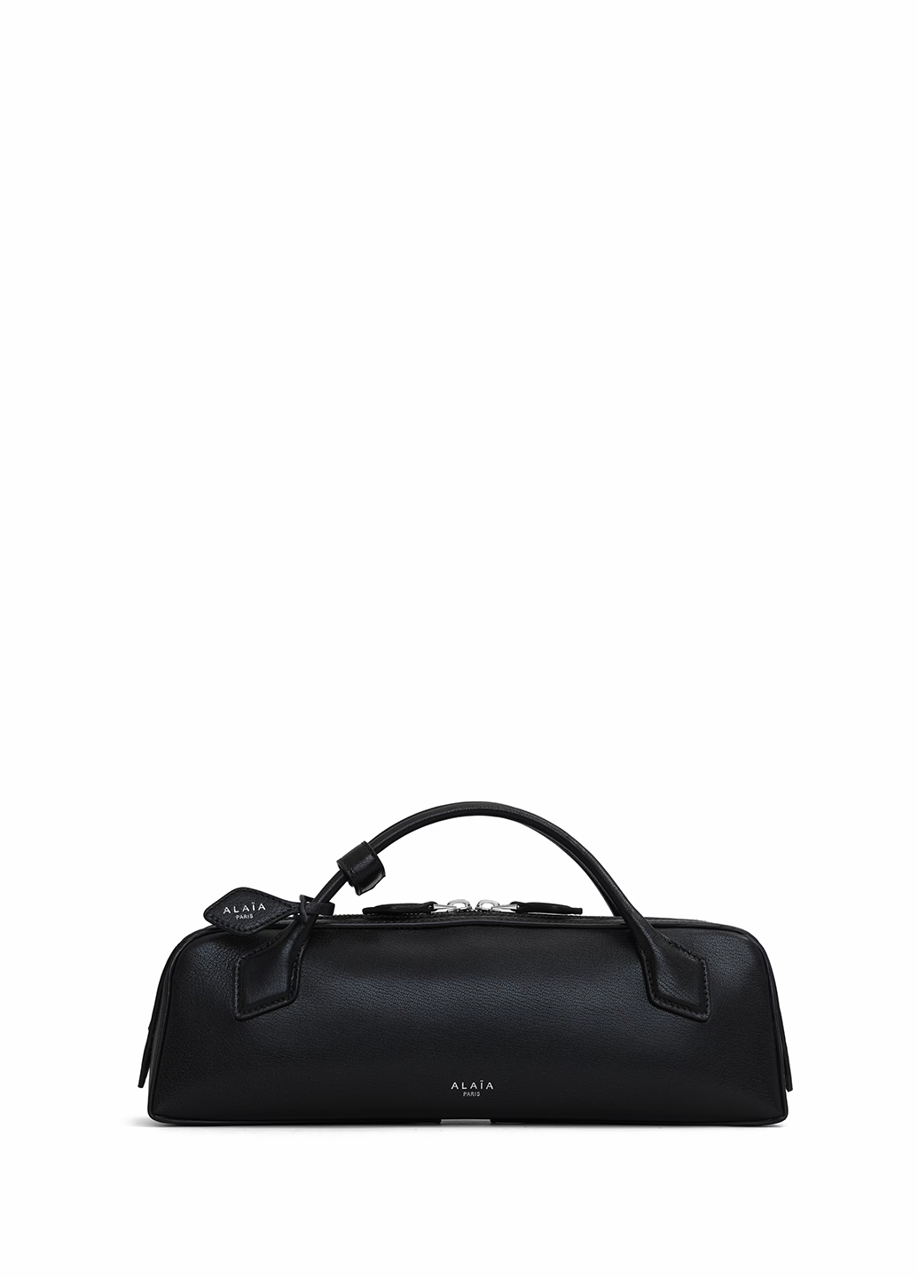 ALAIA Le Teckel Clutch In Shiny Goatskin Black