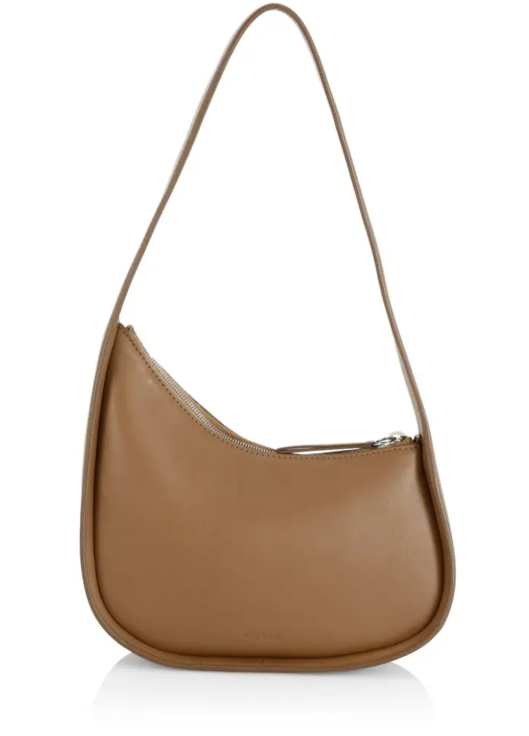 The Row Half Moon Leather Shoulder Bag Camel SSTORIES