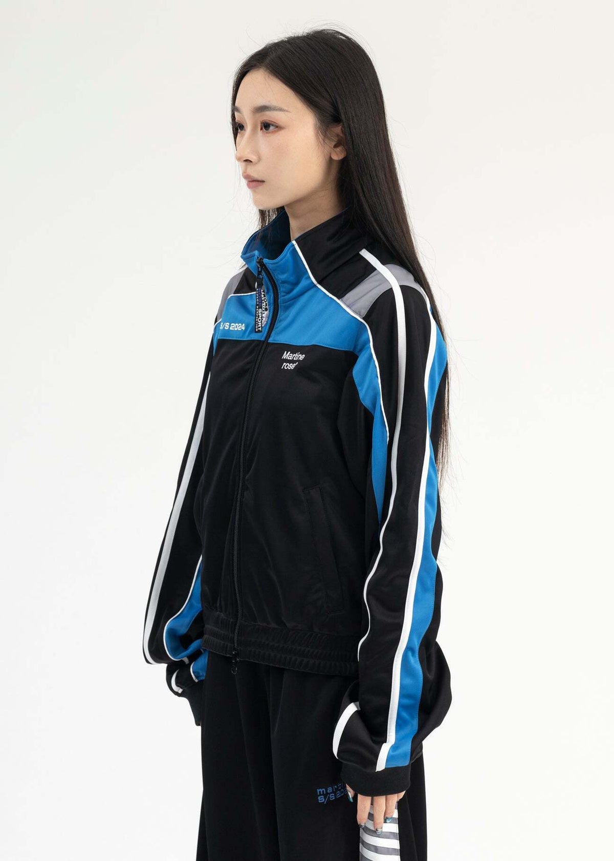 Martine Rose Shrunken Track Jacket Black/Blue