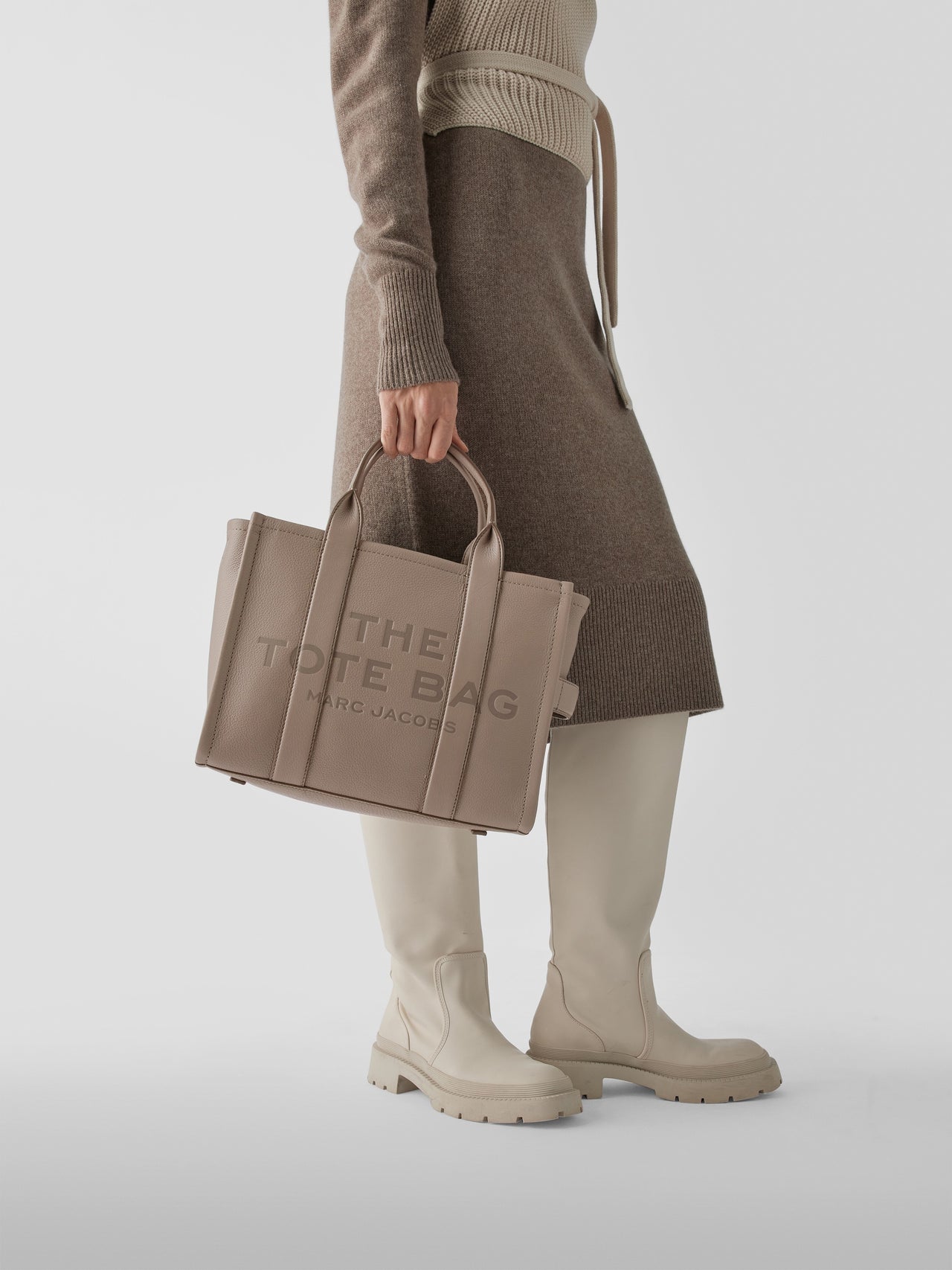 Marc Jacobs Leather Small Tote Bag Grey