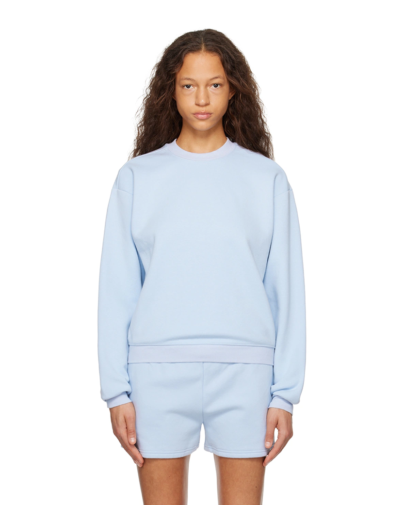 Skims Cotton Fleece Classic Sweatshirt Blue