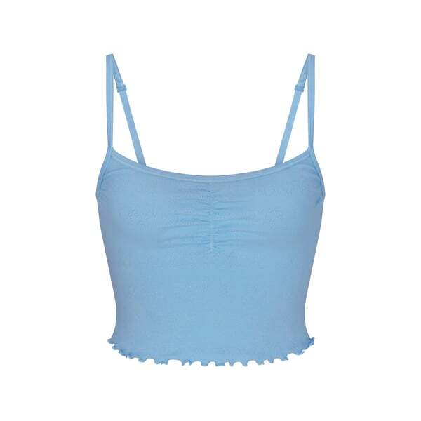 Skims Logo Pointelle Cami Iris Blue