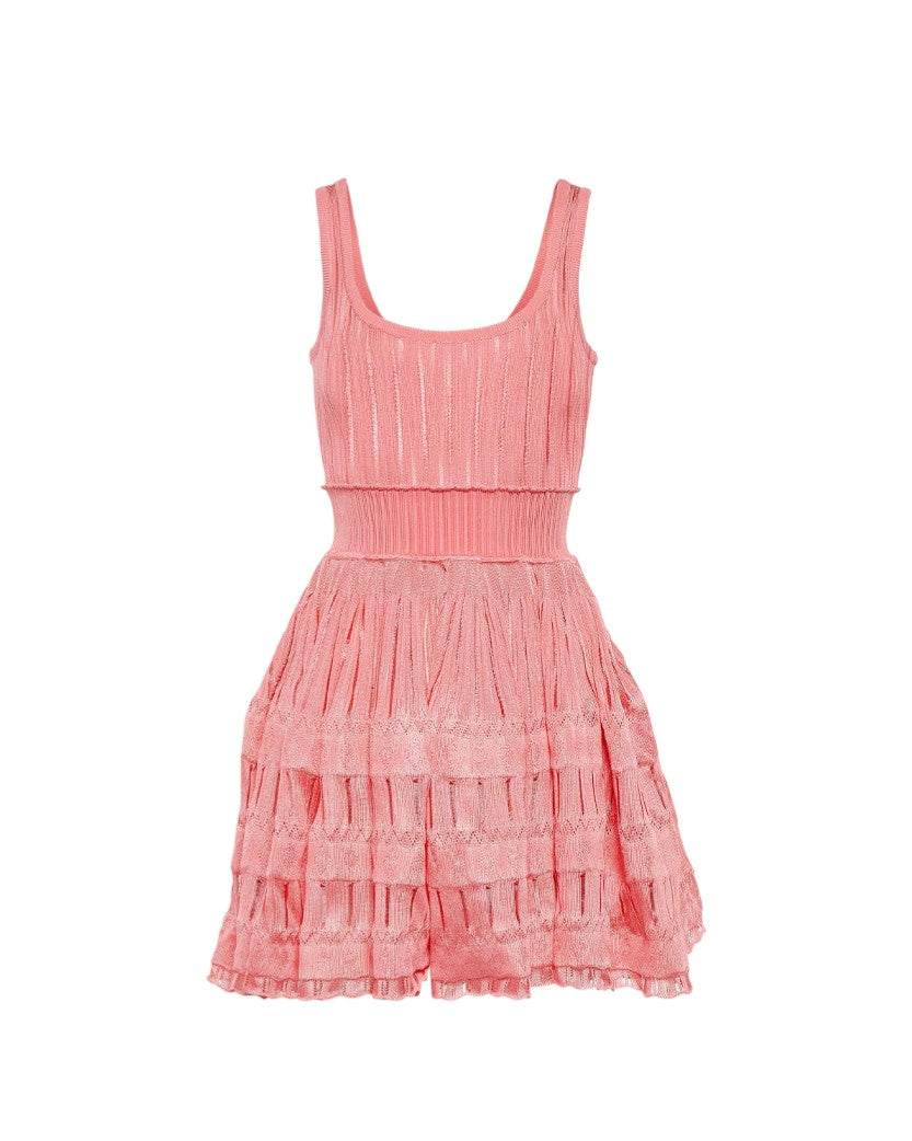 ALAIA Shiny Crinoline Dress Rose Vif