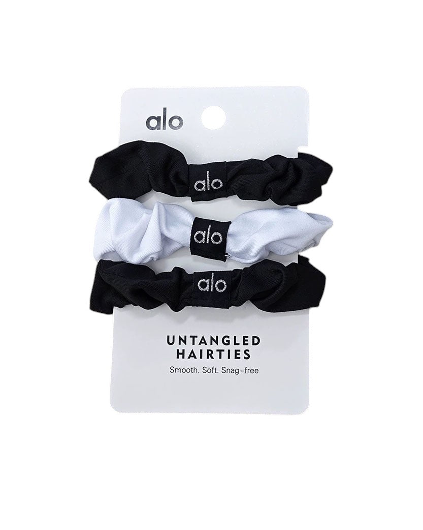 Alo Yoga Fresh Mini Scrunchie 3-Pack Black/White