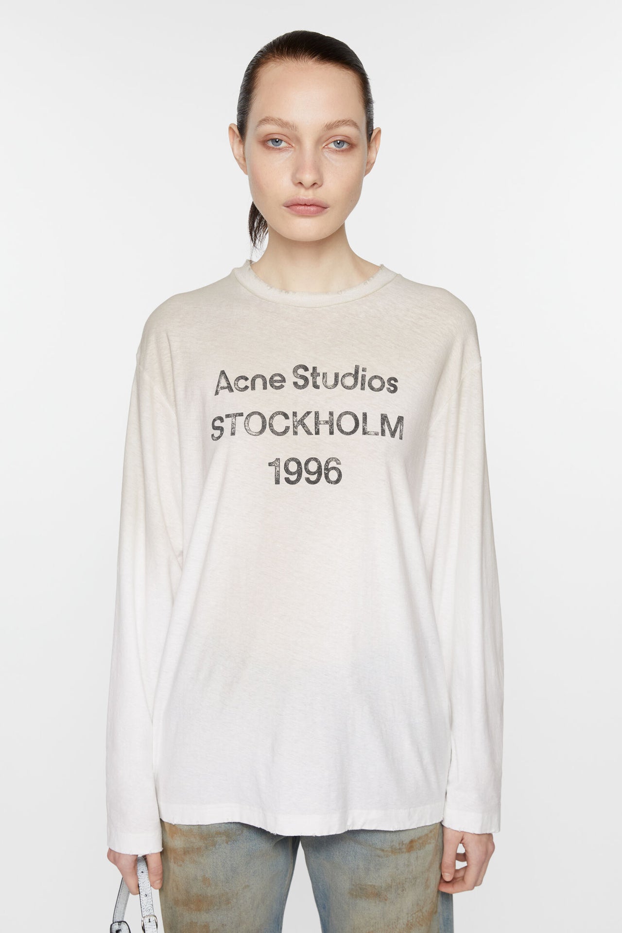 Acne Studios Stamp Logo Long Sleeve Dusty White