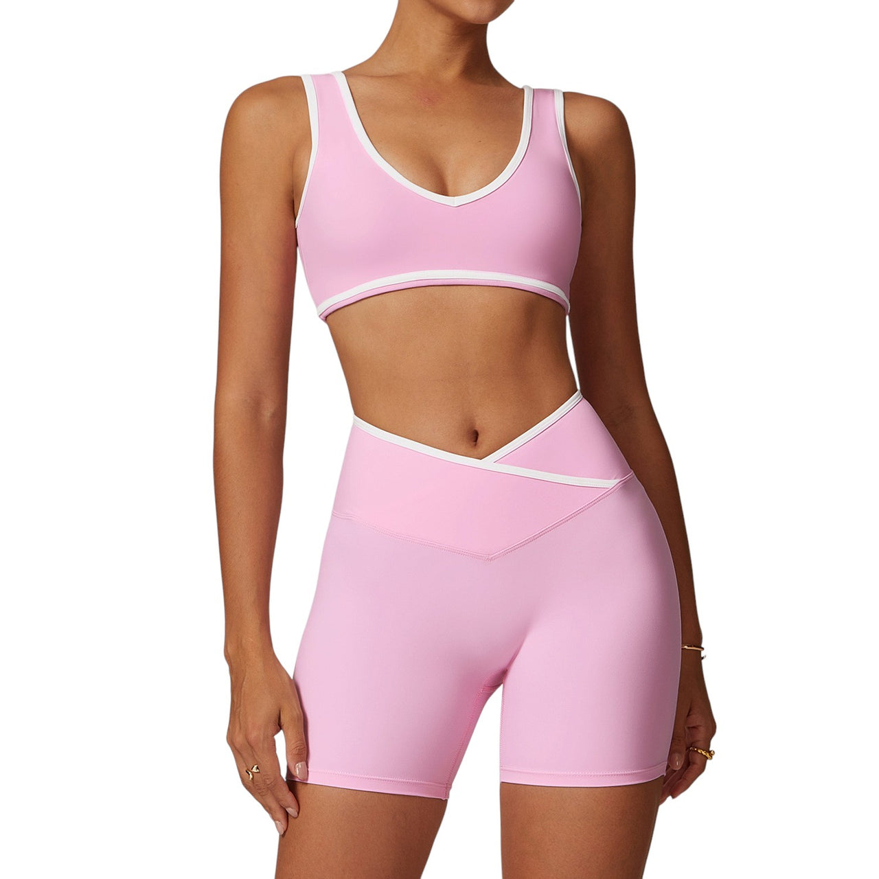 Alo Yoga Contrast Line Bra Pink 88432-PK