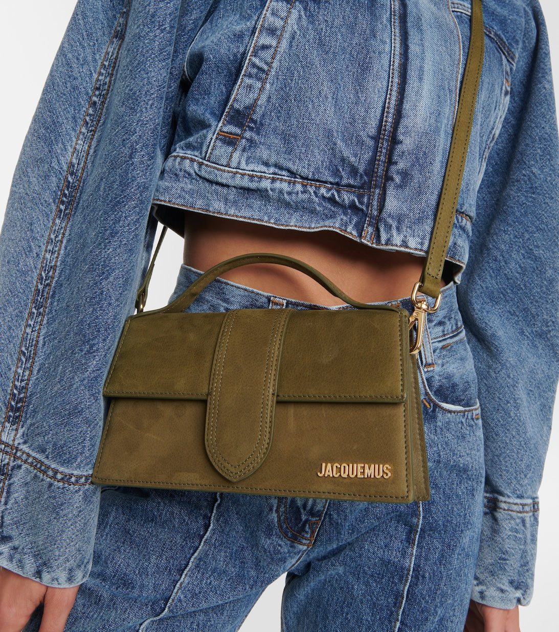 Jacquemus Le Bambino Grand Suede Olive