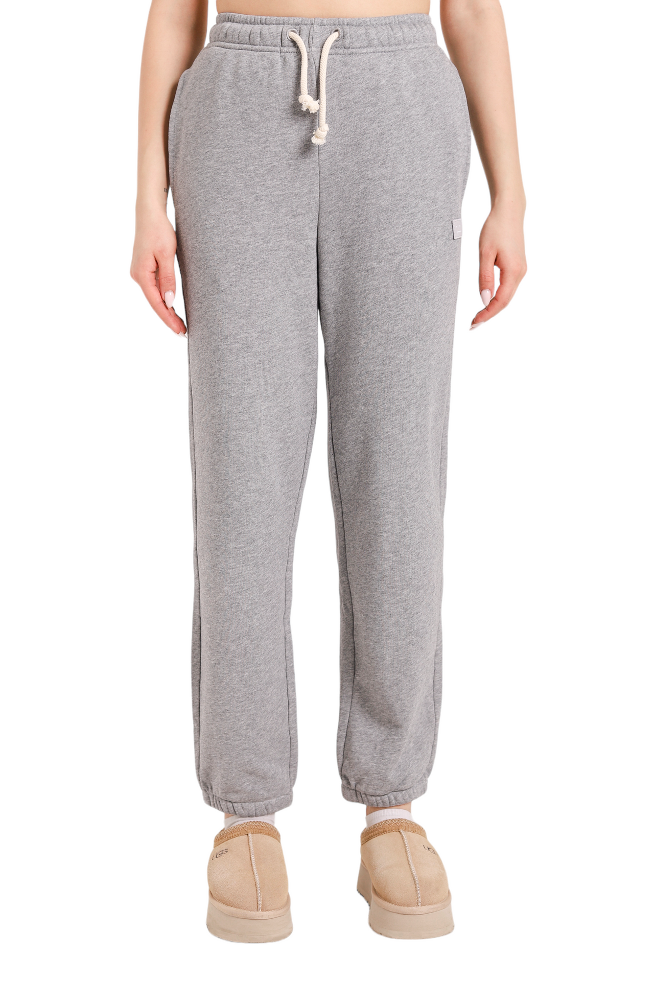 Acne Studios Frack Face Cotton Sweatpants Grey Melange