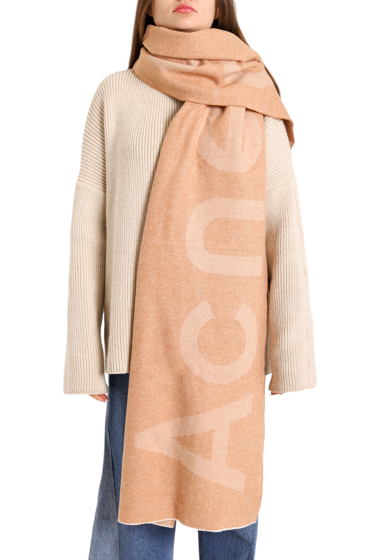 Acne Studios Toronty Logo Scarf Brown