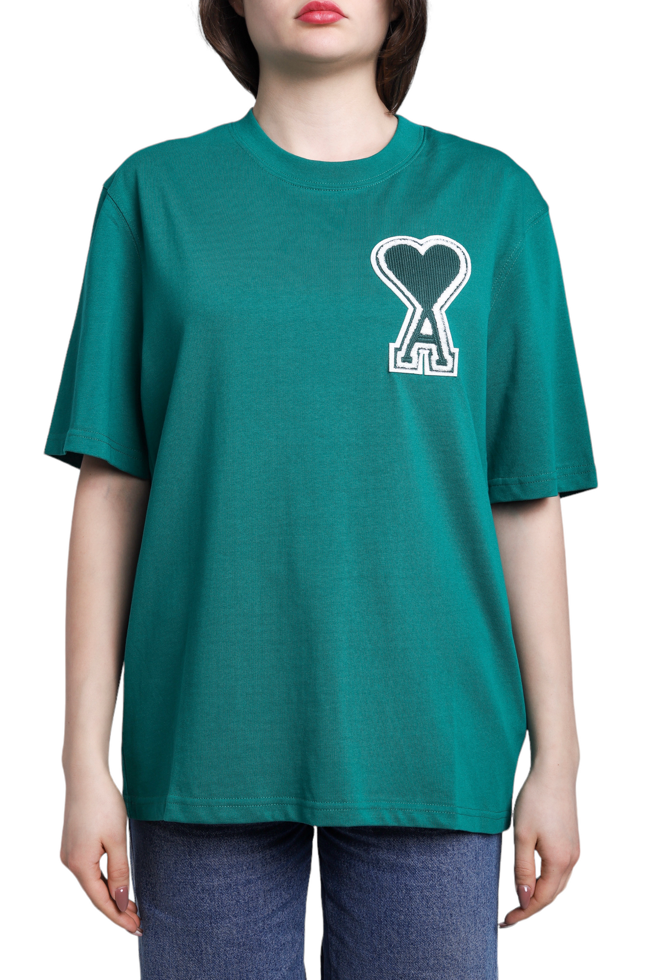 AMI Paris Exclusive Ami De Coeur T-Shirt Green