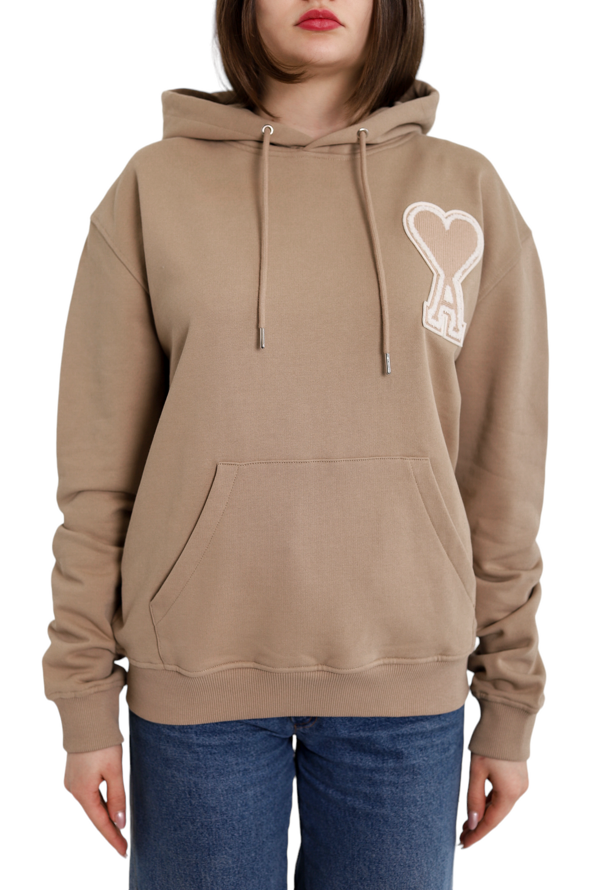 AMI Paris Oversize Ami de Coeur hoodie Khaki