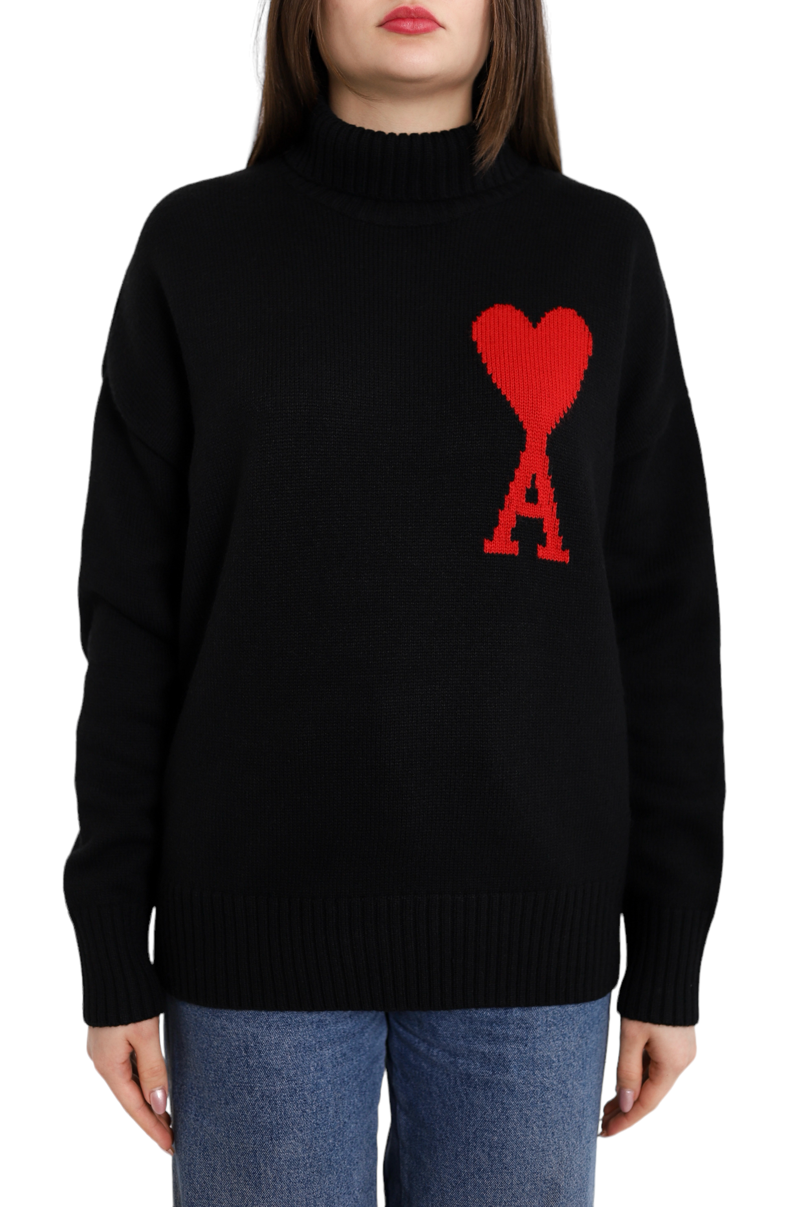 AMI Paris Ami de Coeur Jumper Black — SSTORIES AMI Paris Ami de Coeur Jumper Black — SSTORIES