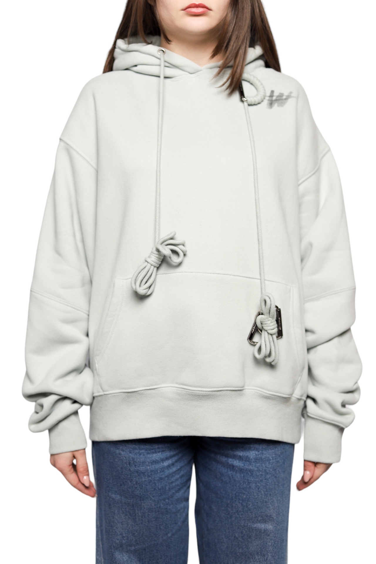 We11done Hoodie Velvet Light Blue