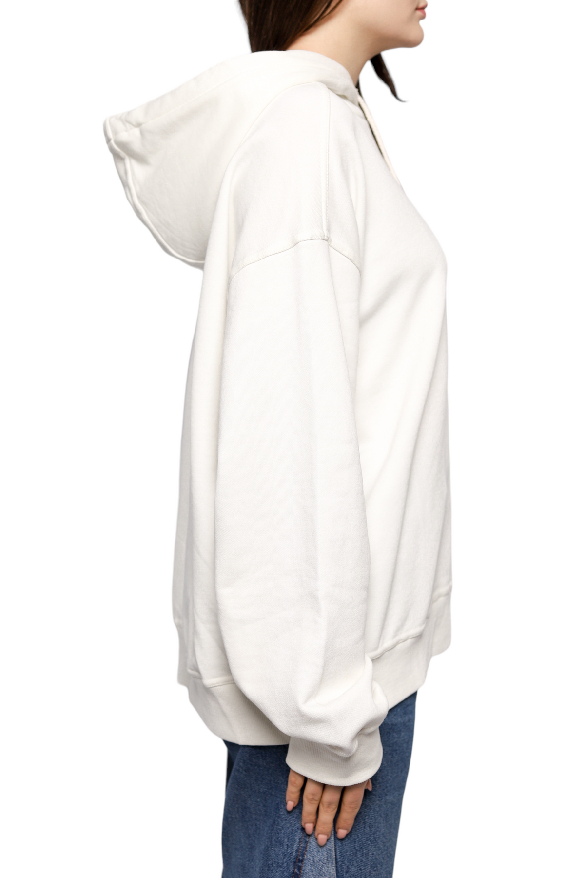 Jil Sander Logo Cotton Hoodie White