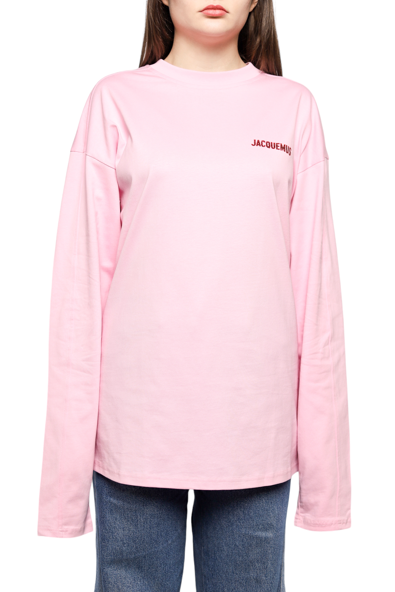 Jacquemus Pavane Logo Long Sleeve T-Shirt Pink - Main Image