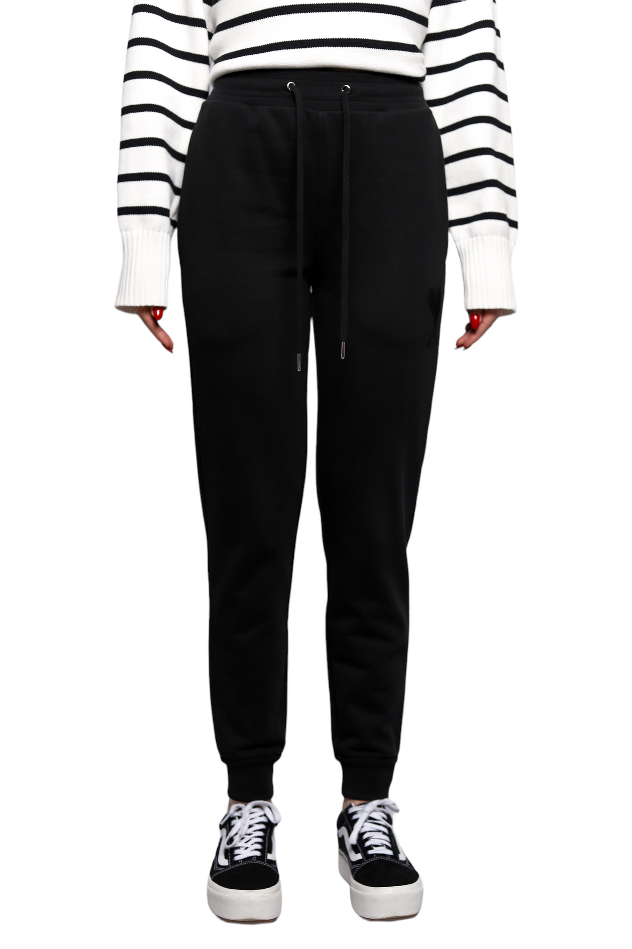 AMI Paris Organic Jersey Sweatpants Black