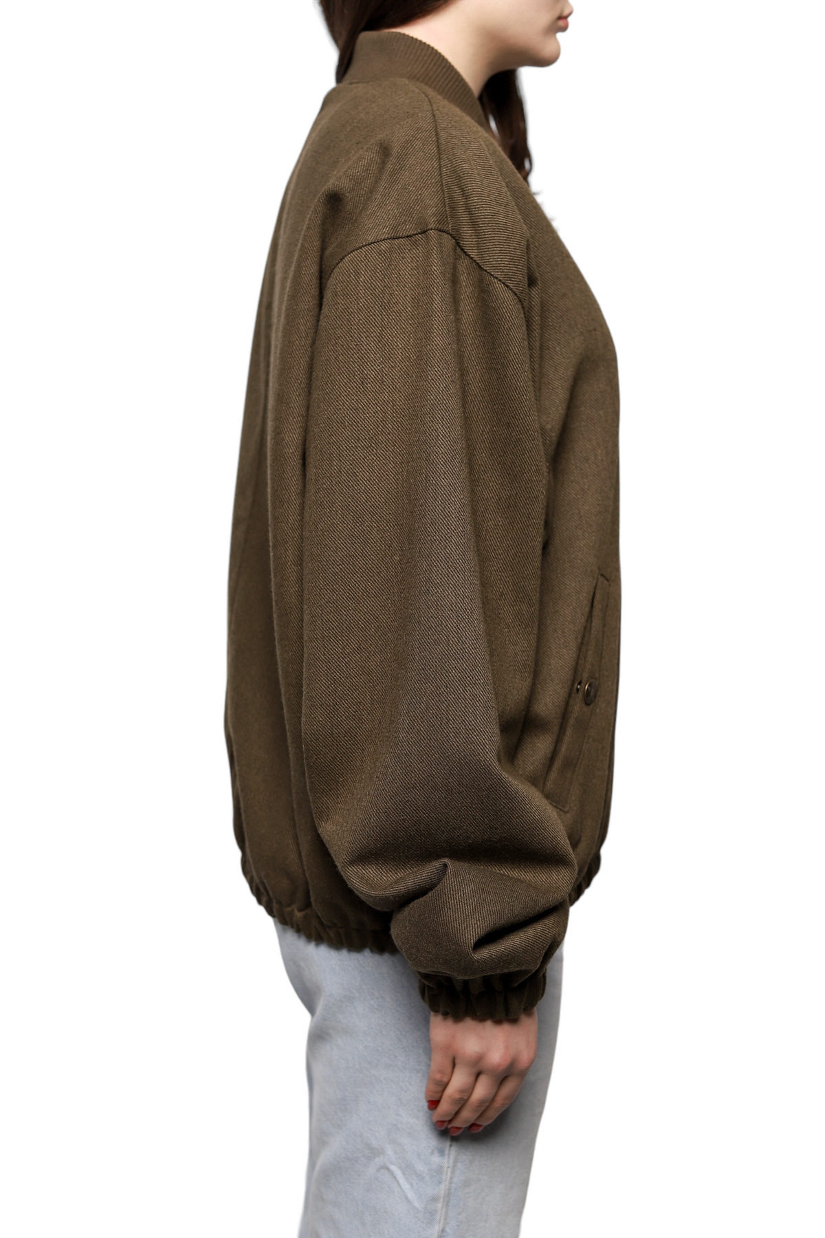 AMI Paris Ami De Coeur Bomber Jacket Olive