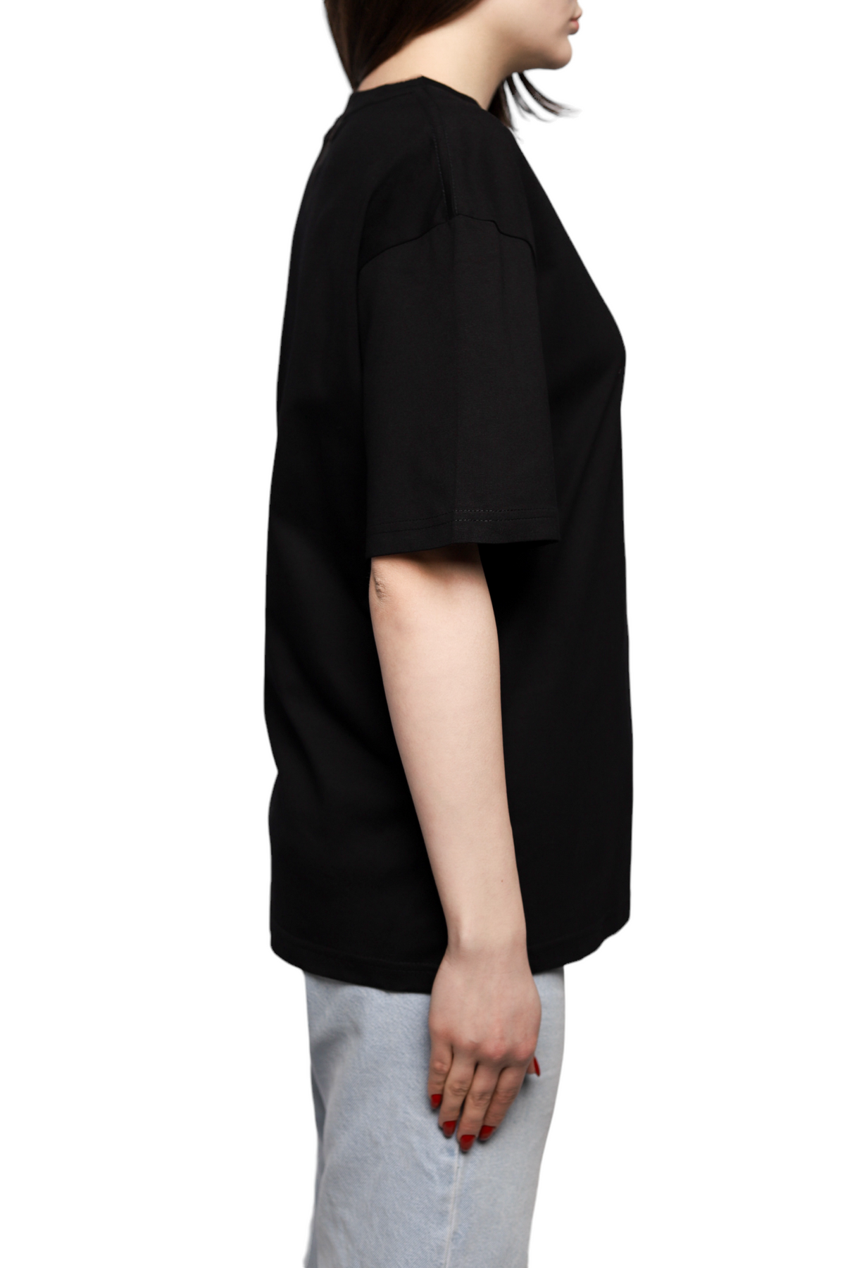 AMI Paris Ami de Coeur Lurex T-Shirt Black