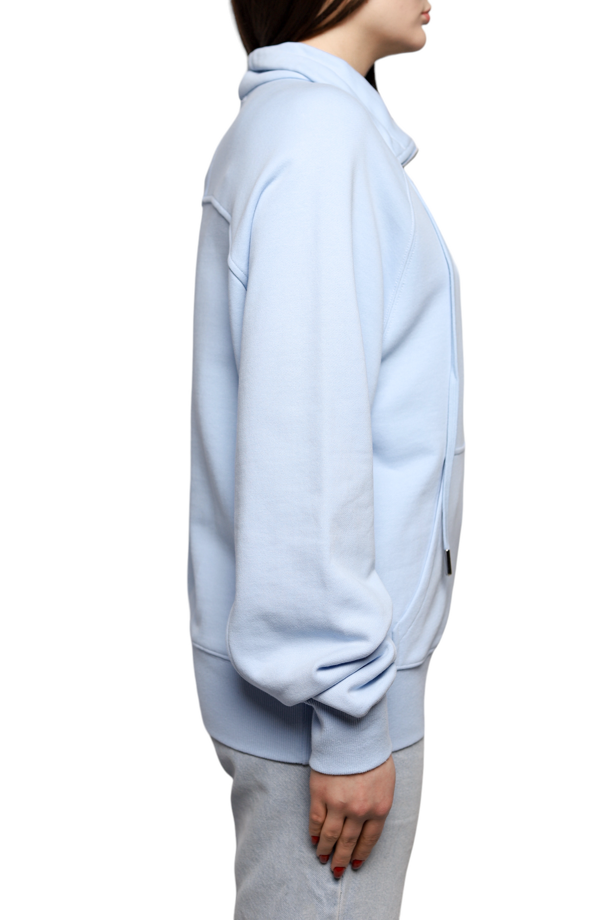 AMI Paris Ami de Coeur Half-zip Sweatshirt Sky Blue