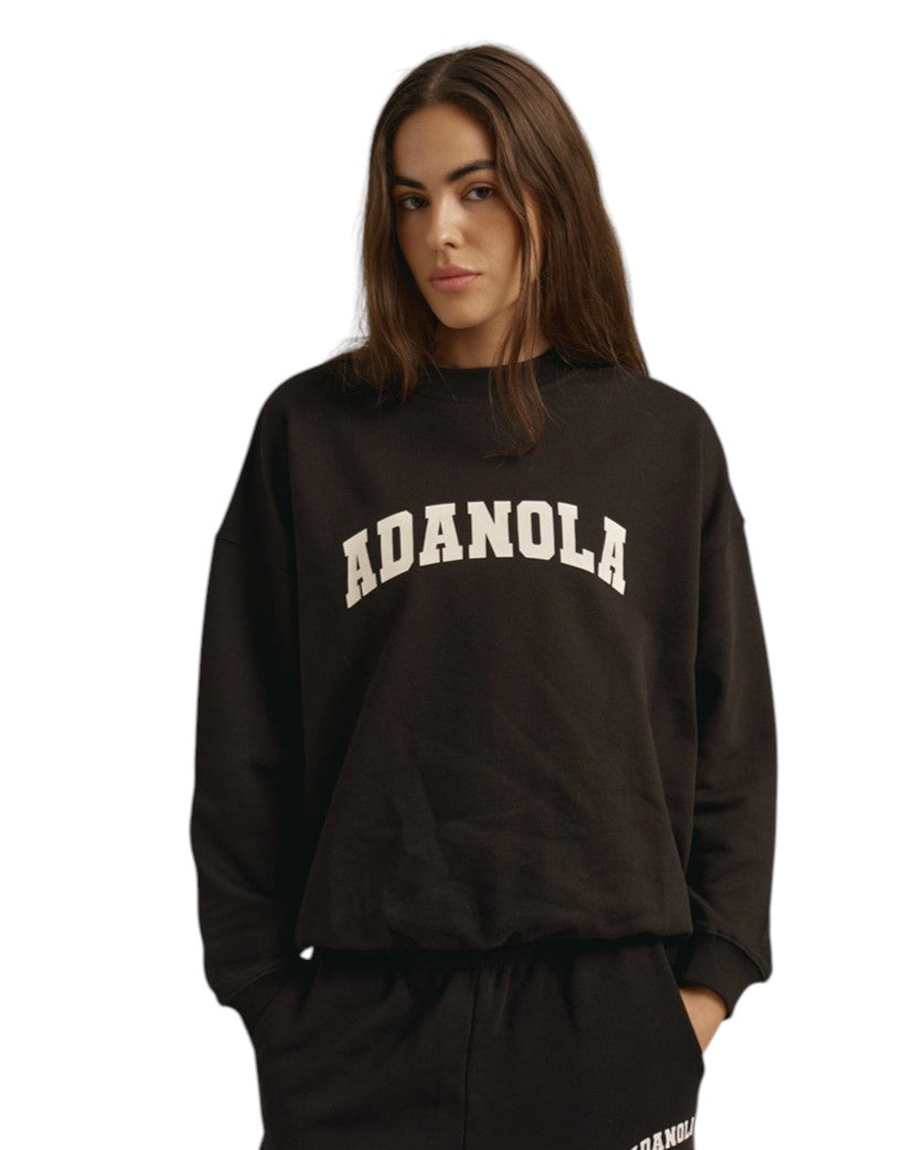 Adanola Varsity Oversized Sweatshirt Black