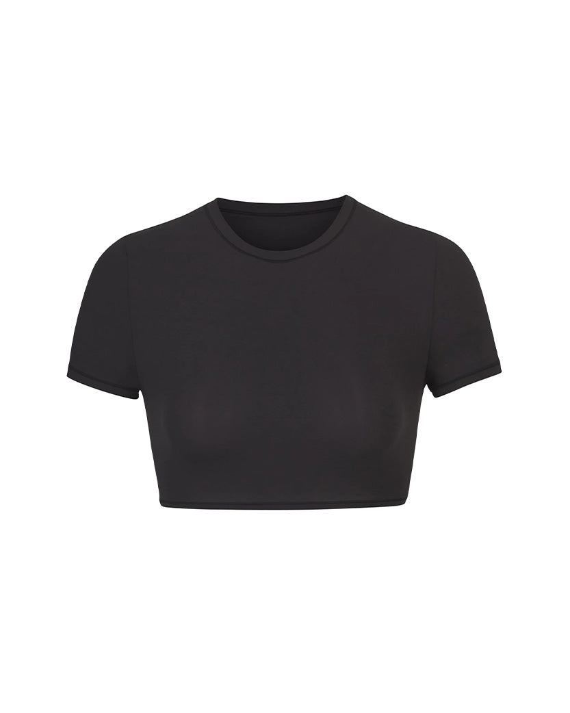 Skims Fits Everybody Super Cropped T-Shirt Onyx