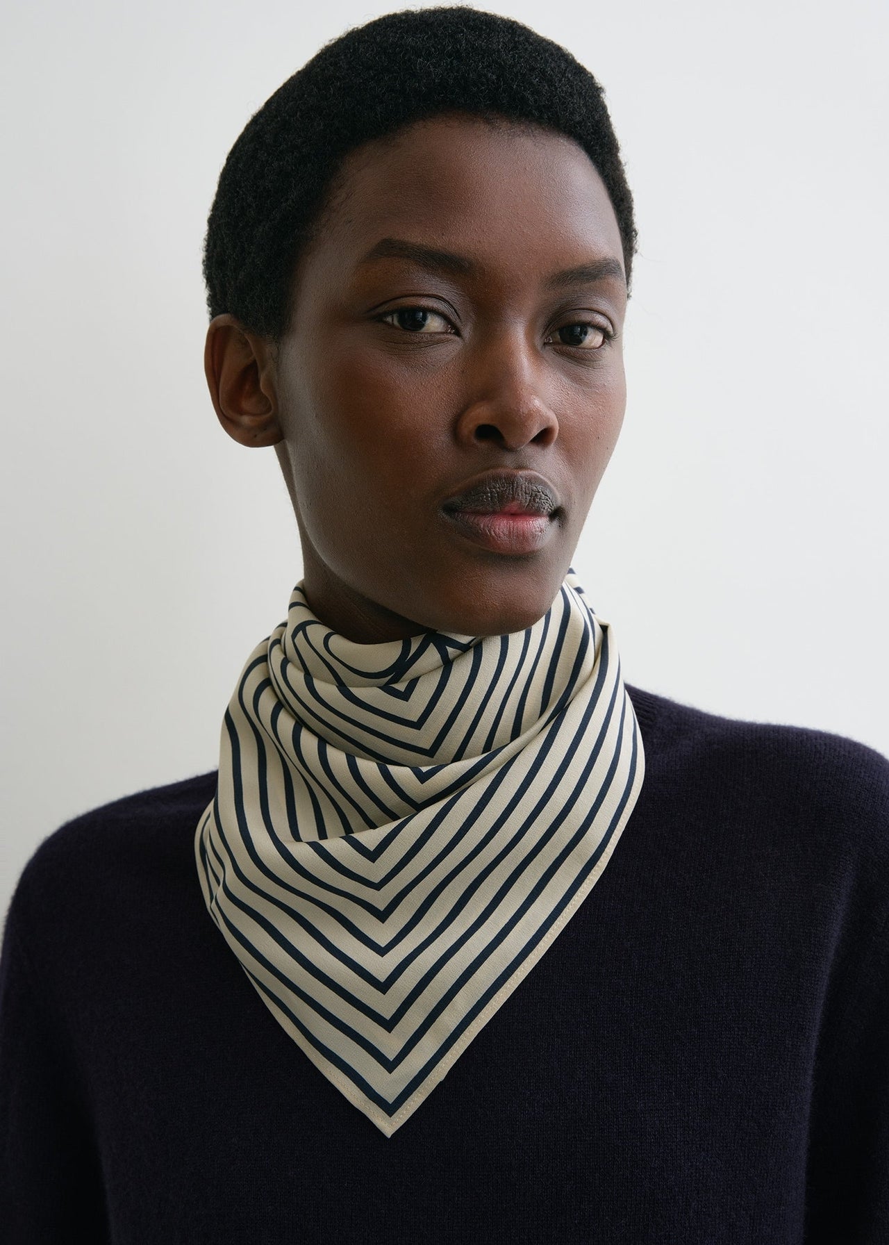 Toteme Signature Monogram Silk scarf Creme