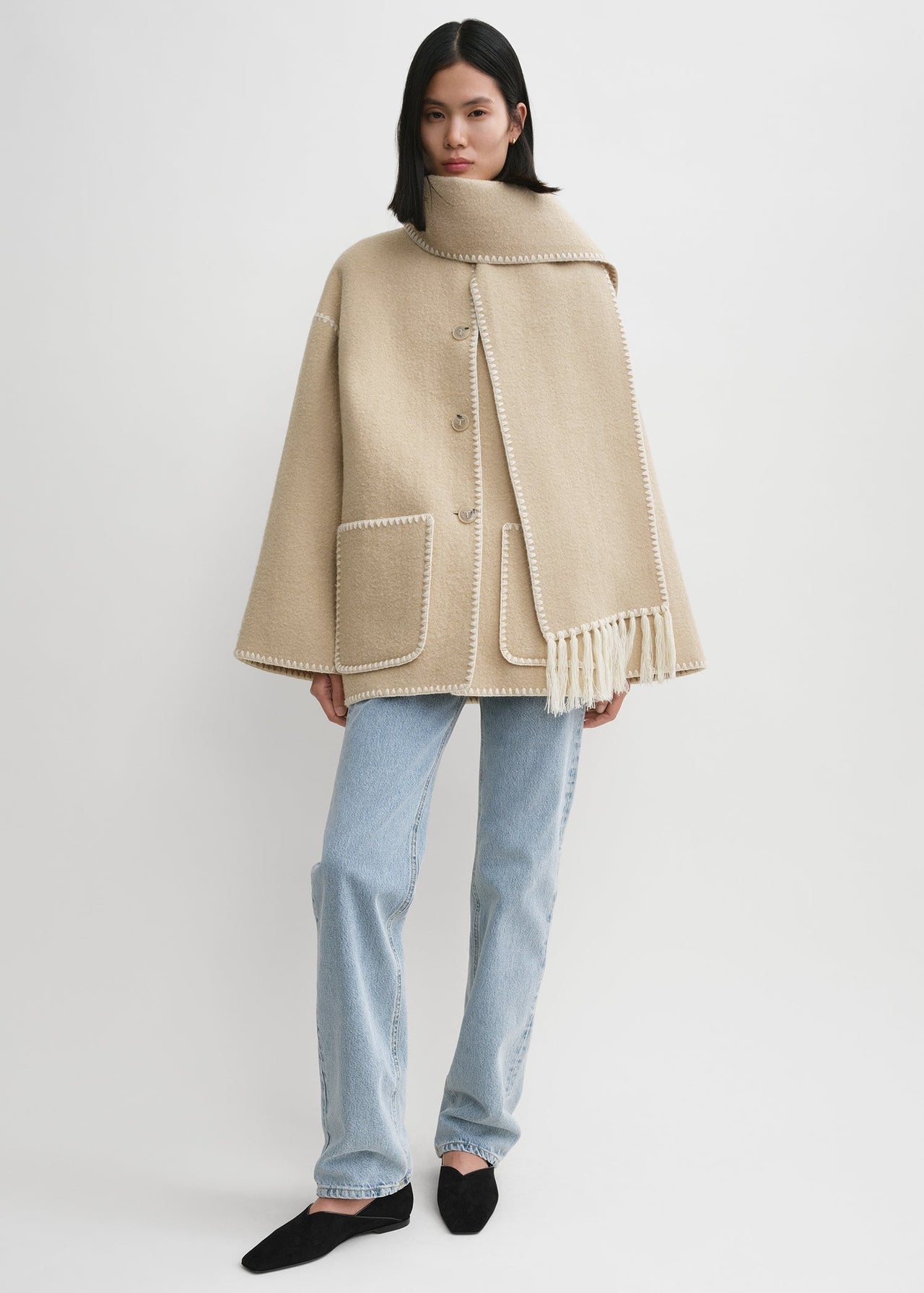 Toteme Embroidered Scarf Jacket Harvest