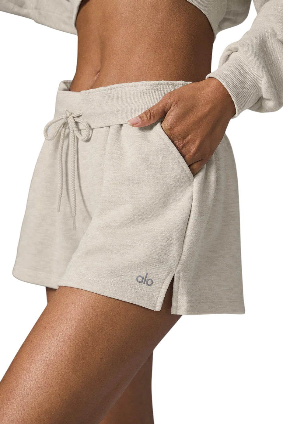 Alo Yoga Low Key Sweat Short Ivory