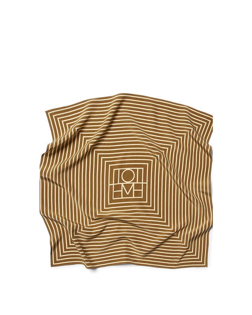 Toteme Signature Monogram Silk scarf Brown