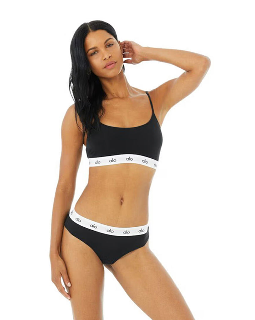 Alo Yoga Icon Cheeky Bra and Slip Panties Black