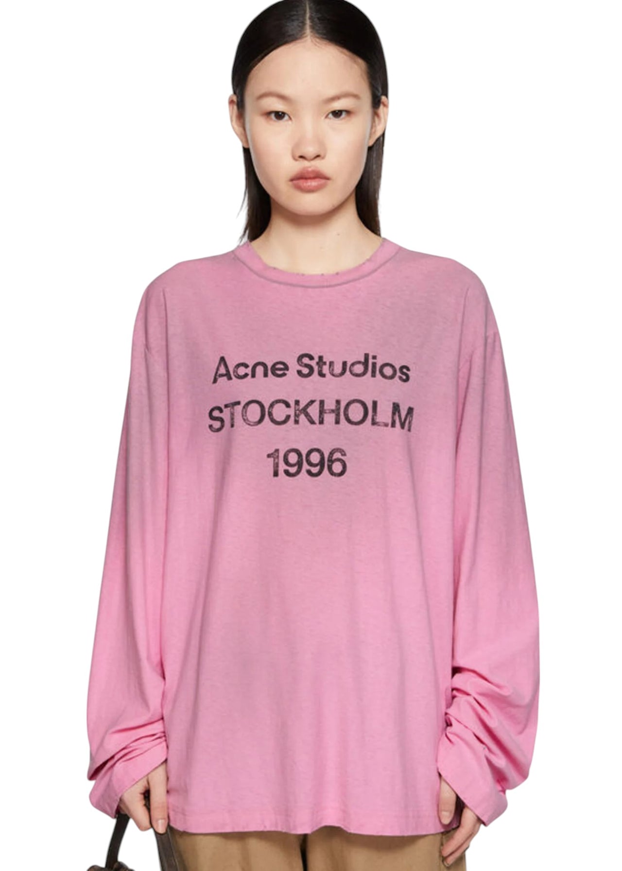 Acne Studios Stamp Logo Long Sleeve Candy Pink