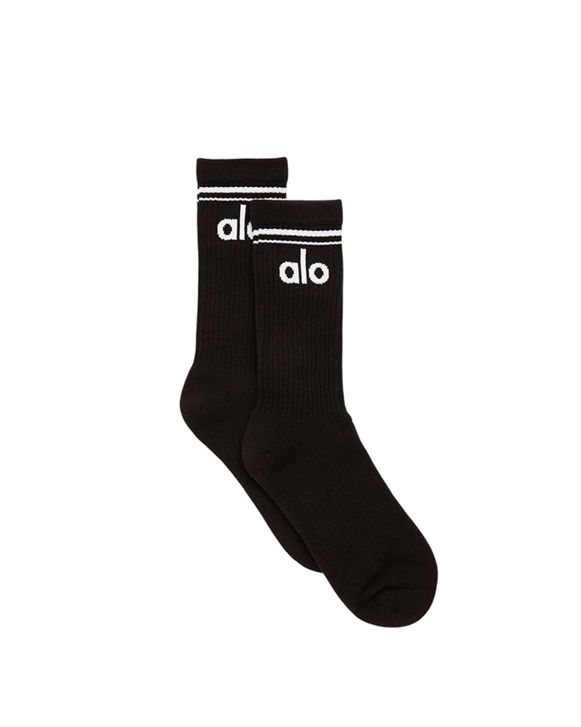 Alo Yoga Unisex Throwback Socks Black