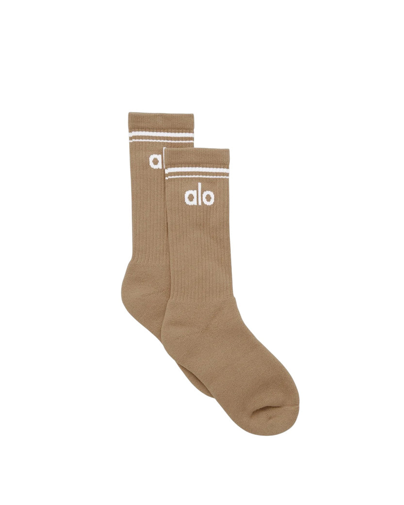 Alo Yoga Unisex Throwback Socks Brown