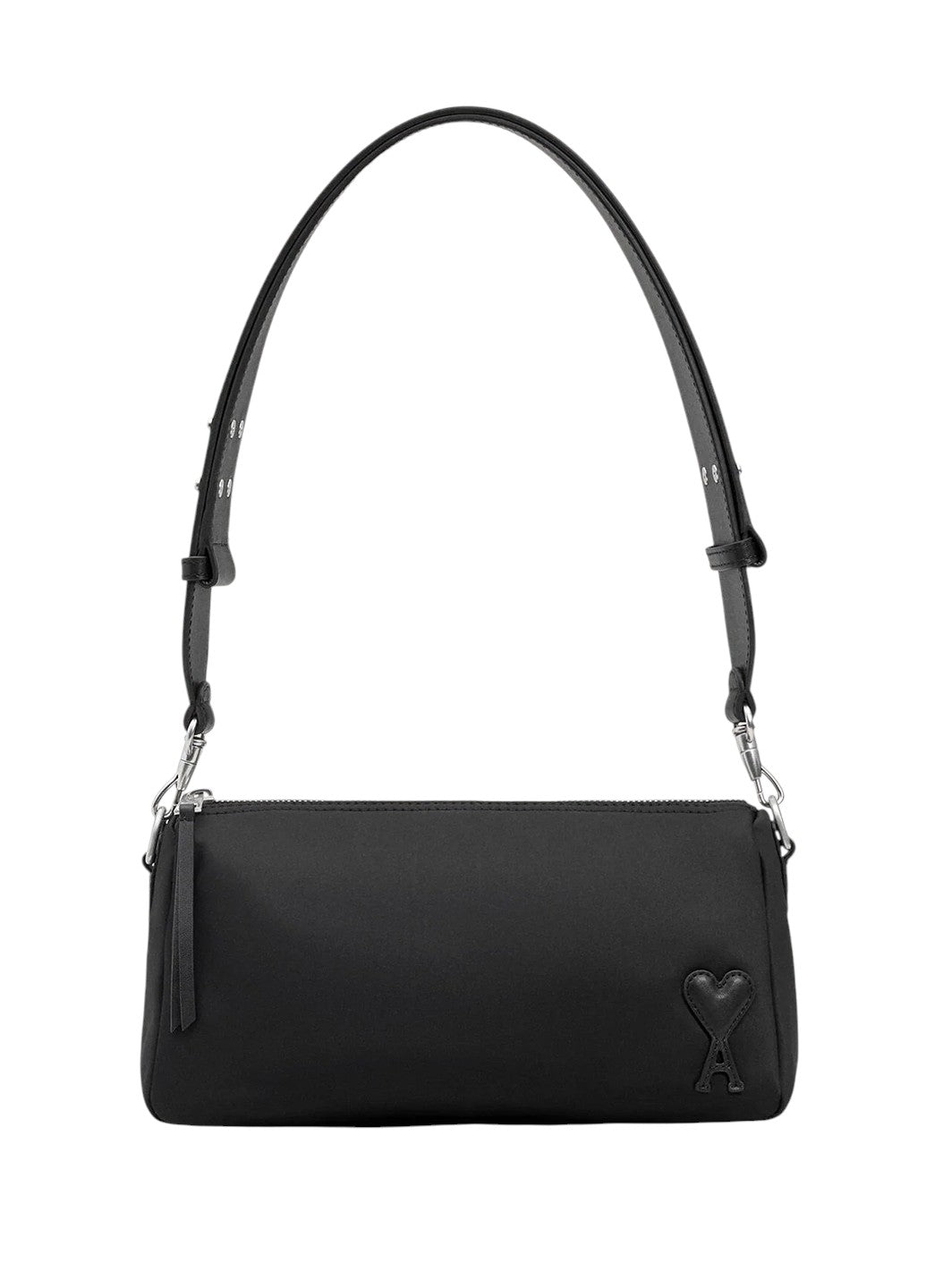 AMI Paris Marcel Nylon Shoulder Bag Black