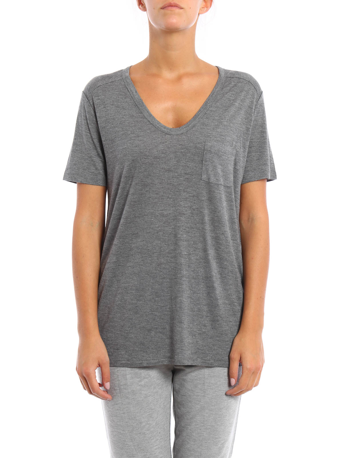 Alexander Wang Classic Pocket Tee Grey