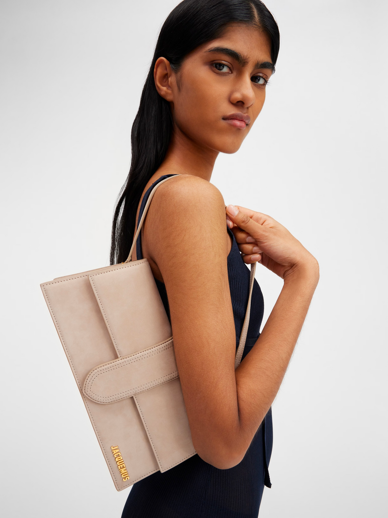 Jacquemus Le Bambino long flap bag Beige