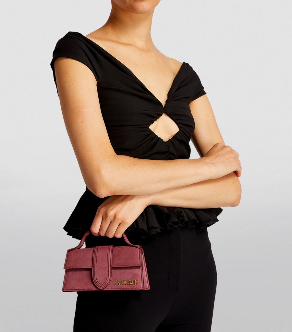 Jacquemus Le Bambino Mini Suede Bag Purple