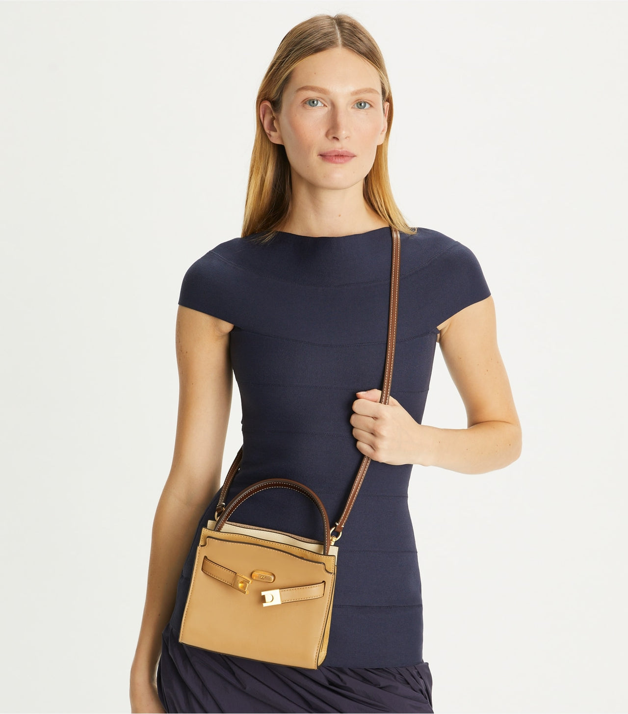 Tory Burch Lee Radziwill Petite Double Bag Tiramisu
