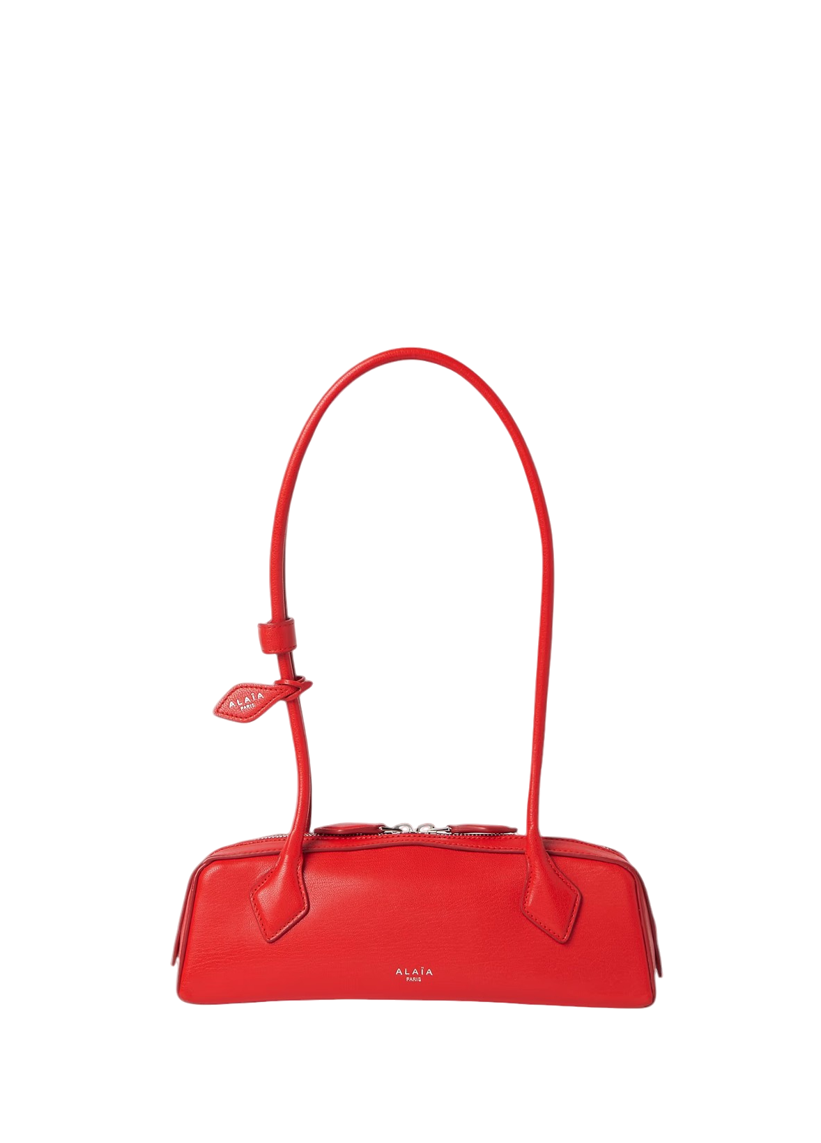 ALAIA Le Teckel Shoulder Bag In Shiny Goatskin Red