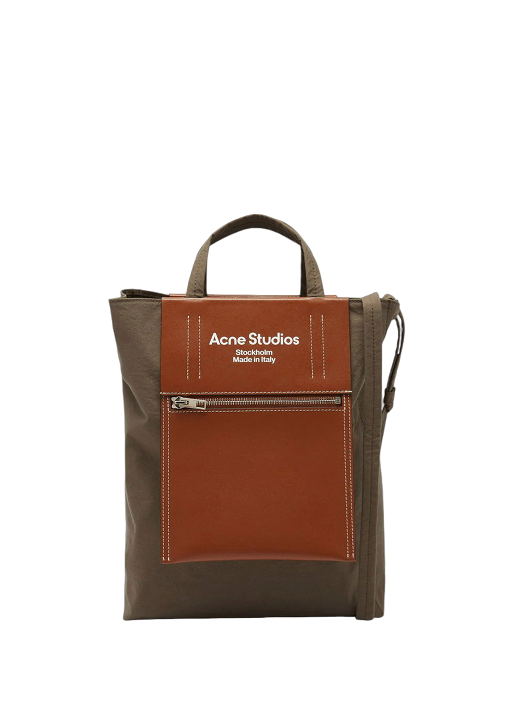 Acne Studios Baker Out medium canvas and printed leather tote Brown
