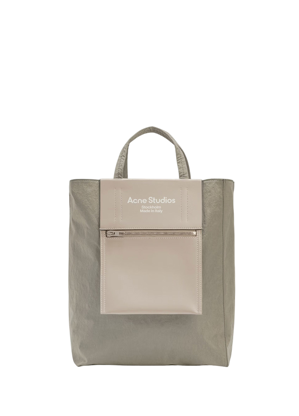 Acne Studios Baker Out medium canvas and printed leather tote Grey