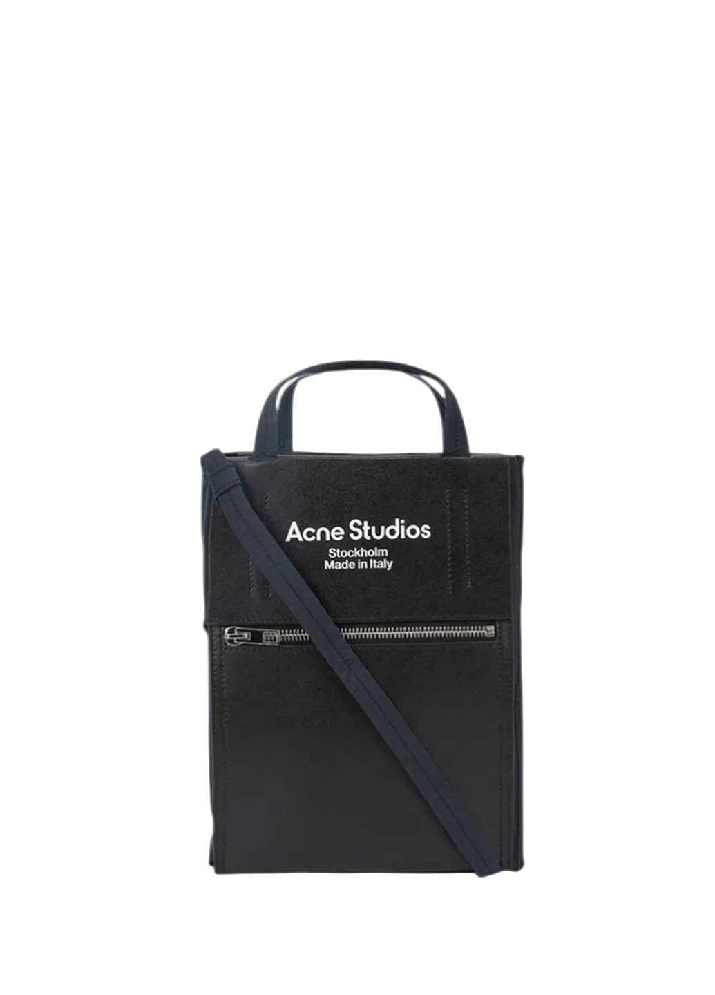 Acne Studios Baker Out small canvas and printed leather tote Black