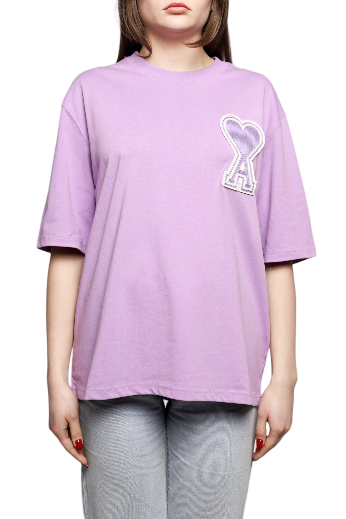 AMI Paris Exclusive Ami De Coeur T-Shirt Light Purple