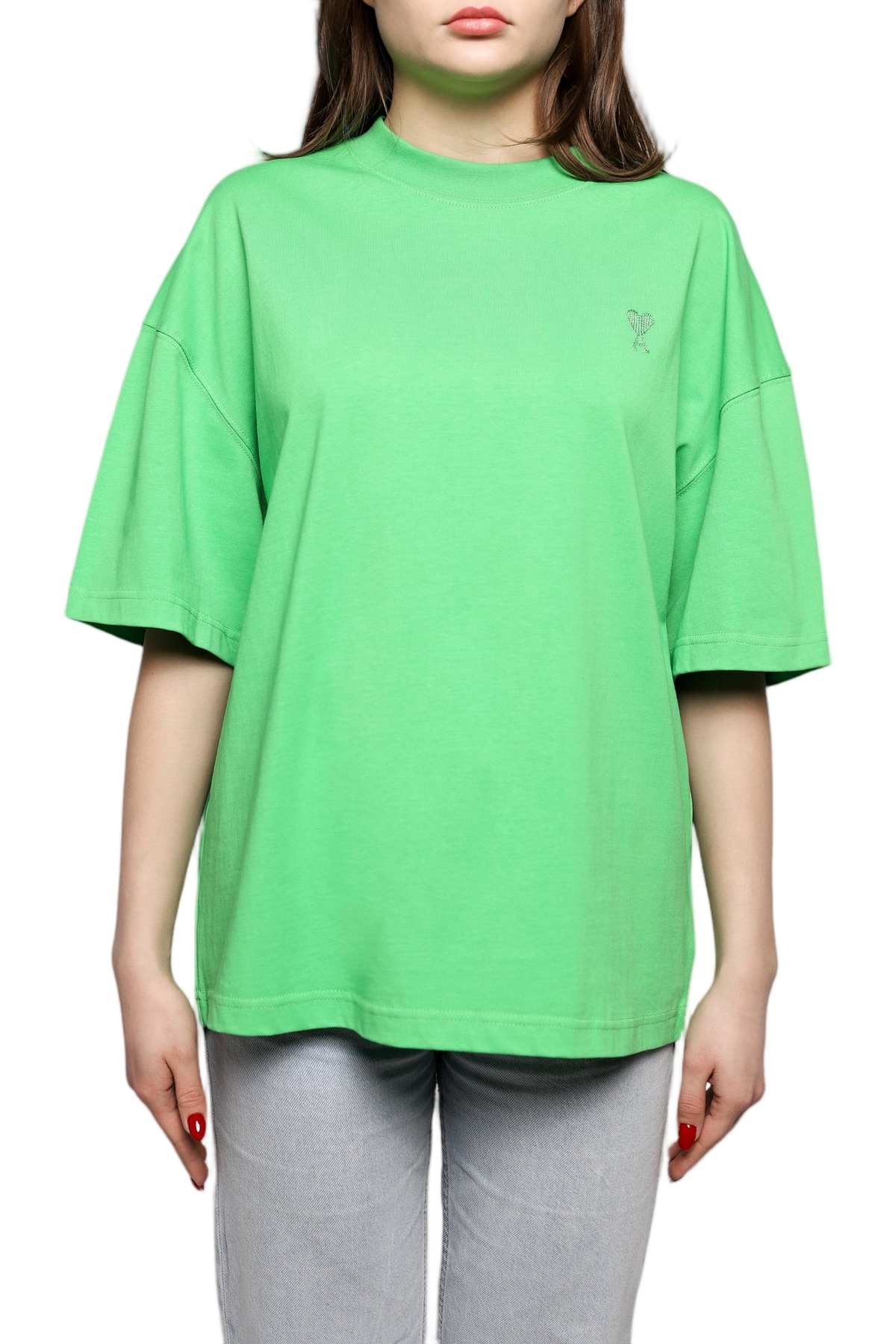 AMI Paris T-Shirt Tonal Small Ads Green