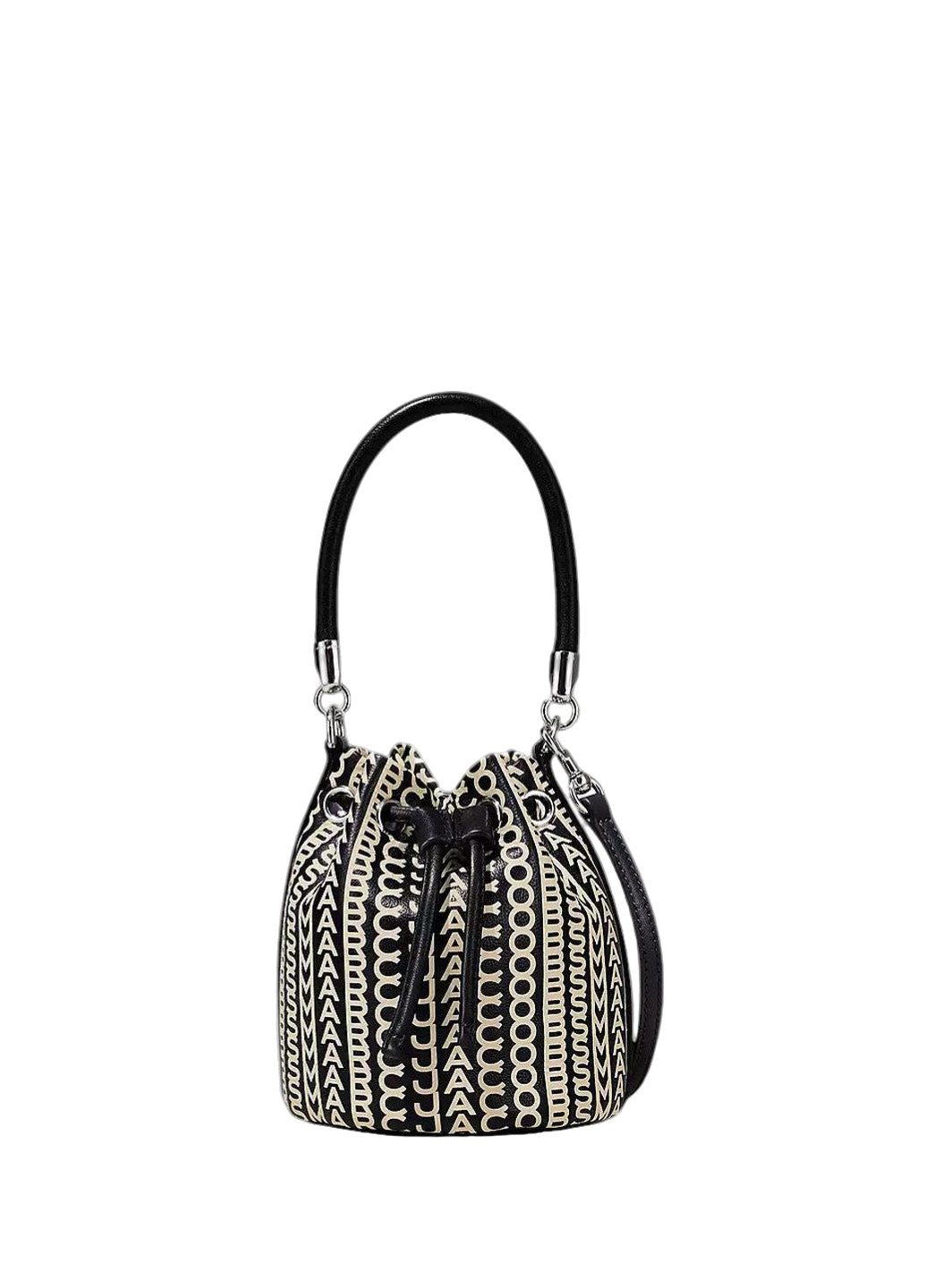 Marc Jacobs The Monogram Leather Micro Bucket Bag Black