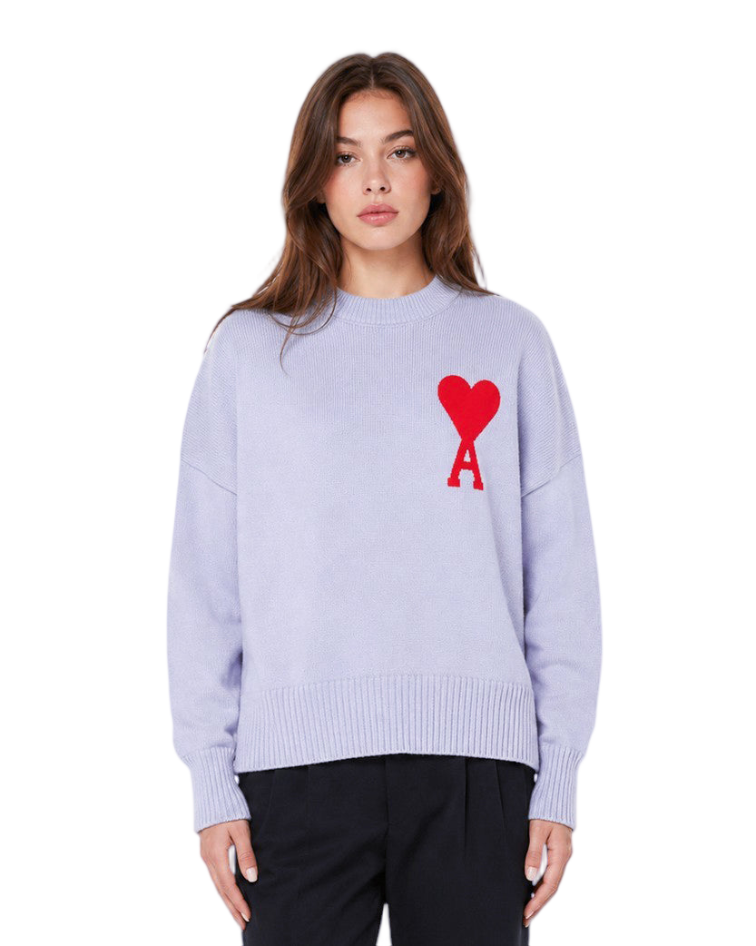 AMI Paris Ami De Coeur Oversize Sweater Lilac